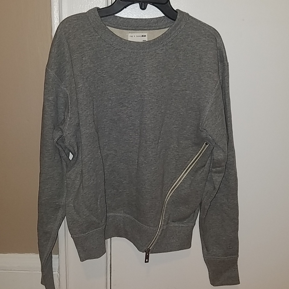 NWT Rag & Bone Gray Sweatshirt with Zipper